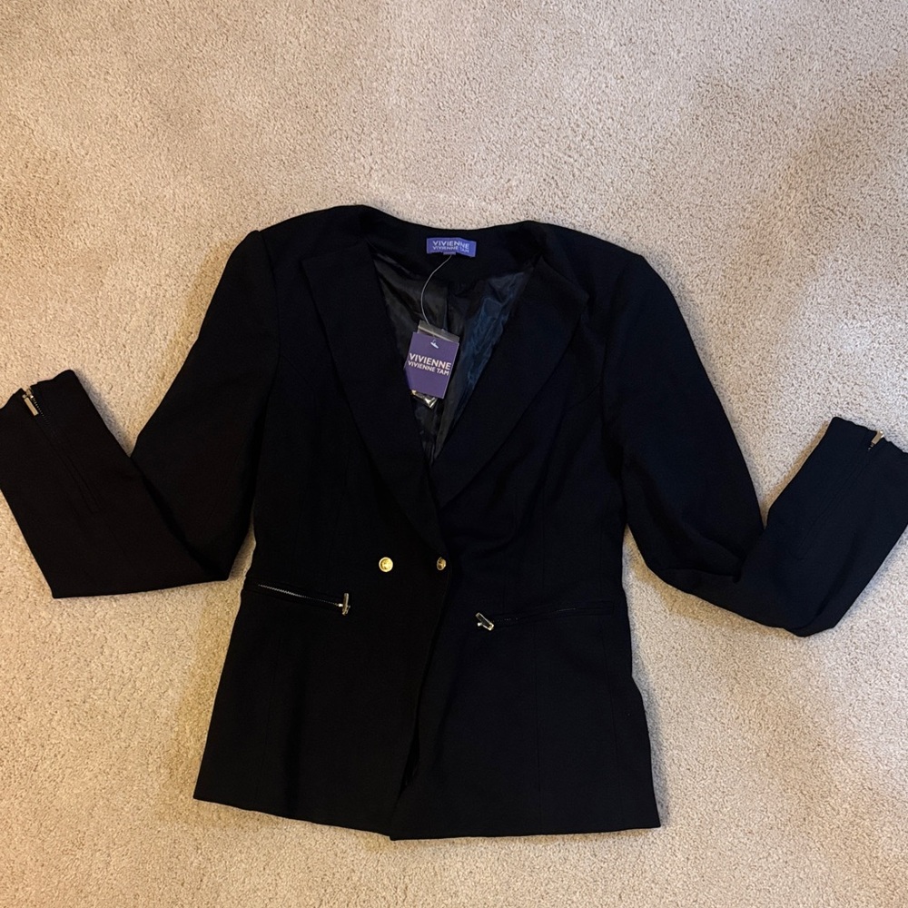Vivienne Tam Black Blazer with Gold Buttons
